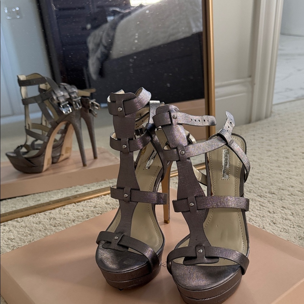 BCBGeneration Bronze Strappy Heels